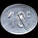 Jeton de 10 centimes contremarqu sur 0 de l'Union Ouvrire de Golbey (88190 - Vosges) - revers