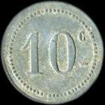 Jeton de 10 centimes émis par le Café des Américains à Graulhet (81300 - Tarn) - revers