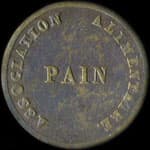 Jeton de Pain 1850 de la Ville de Grenoble - Association Alimentaire � Grenoble (38000 - Is�re) - revers
