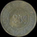 Jeton de 25 centimes (avec surfrappe PB au revers) de la Brasserie des N�gociants � Grenoble (38000 - Is�re) - avers