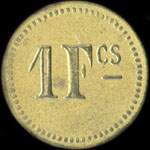 Jeton de ncessit de 1 franc mis par le Cercle des Sous-Officiers du 6e Rgiment du Gnie bas  Angers de 1898  1939 - revers