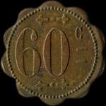 Jeton de n�cessit� de 60 centimes �mis par Cantine Dum�nil du 12e r�giment d'Artillerie � Haguenau (67500 - Bas-Rhin) - revers