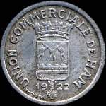 Jeton de 10 centimes 1922 de l'Union Commerciale de Ham (80400 - Somme) - avers