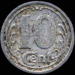 Jeton de 10 centimes 1922 de l'Union Commerciale de Ham (80400 - Somme) - revers