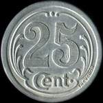 Jeton de 25 centimes 1922 de l'Union Commerciale de Ham (80400 - Somme) - revers
