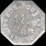 Jeton de 12 1/2 centimes du Caf Guichard  l'Horme (42152 - Loire) - revers