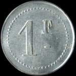 Jeton de 1 franc type 2 �mis par la Cantine Peretti au Camp d'aviation Istres (13800 - Bouches-du-Rh�ne) - revers