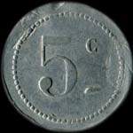 Jeton de 5 centimes émis par Tranchand cantinier au Camp d'aviation Istres (13800 - Bouches-du-Rhône) - revers