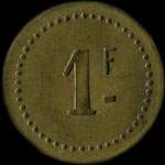 Jeton de 1 franc émis par la Cantine Tranchand au Camp d'aviation Istres (13800 - Bouches-du-Rhône) - revers