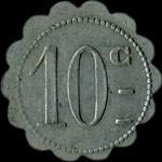Jeton de nécessité de 10 centimes émis par la Cantine Hiernard du 60e d'Infanterie à Besançon (25000 - Doubs) - revers