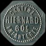 Jeton de nécessité de 25 centimes émis par la Cantine Hiernard du 60e d'Infanterie à Besançon (25000 - Doubs) - revers