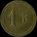 Jeton de 1 franc émis par le Cercle des Sous-Officiers - Les Tourelles du 23e Régiment d'Infanterie Coloniale - revers