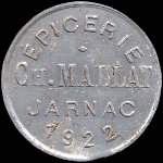 Jeton de 25 centimes 1922 mis par l'Epicerie Ch.Mallat  Jarnac (16200 - Charente) - avers