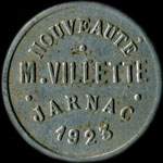 Jeton de 50 centimes 1923 mis par Nouveaut - M.Villette  Jarnac (16200 - Charente) - avers