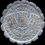 Jeton de 25 centimes 1921 émis par la Chambre de Commerce des Landes (40 - Département) - avers