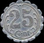 Jeton de 25 centimes 1921 émis par la Chambre de Commerce des Landes (40 - Département) - revers