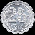 Jeton de 25 centimes 1922 émis par la Chambre de Commerce des Landes (40 - Département) - revers