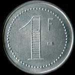 Jeton de 1 franc mis par Grasso G. B. - cantinier - Lauris (84360 - Vaucluse) - revers