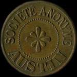 Jeton de 20 centimes émis par la Société Anonyme Austin à Liancourt (60140 - Oise) - avers