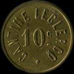 Jeton de nécessité de 10 centimes émis par la Cantine Leclercq basée dans la Caserne Kléber à Lille (59000 - Nord) - revers