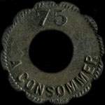 Jeton de 75 centimes émis par Clamour à Lille (59000 - Nord) - revers