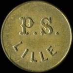 Jeton de 20 (centimes) émis par P. S. à Lille (59000 - Nord) - avers