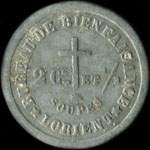 Jeton de 2 1/2 centimes - soupes mis par le Bureau de Bianfaisance - Lorient (56100 - Morbihan) - avers