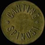 Jeton de 1 franc en laiton rond mis par la Cantine Spinosi  Mailly-le-Camp (10230 - Aube) - avers