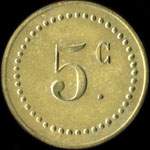 Jeton de 5 centimes émis par l'Union Catholique au Mans (72000 - Sarthe) - revers