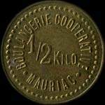 Jeton de 1/2 kilo mis par la Boulangerie Cooprative  Mauriac (15200 - Cantal) - avers