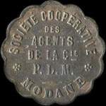 Jeton de 1 franc mis par la Socit Cooprative des Agents de la Cie P.L.M. de Modane (73500 - Savoie) - avers