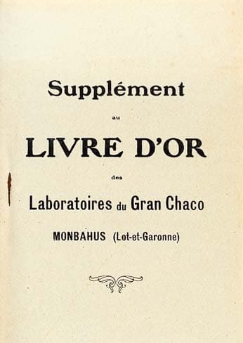 Couverture du supplément LIvre d'Or des Laboratoires Gran Chaco à Monbahus (47170 - Lot-et-Garonne)