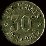 Jeton de 30 centimes émis par Aux Fermes de la Brie à Montgeron (91230 - Essonne) - avers