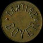 Jeton de ncessit de 1 franc de Cantine Boyer - 56e Rgiment d'Artillerie -  Montpellier (34000 - Hrault) - avers