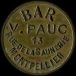 Jeton de ncessit de 10 centimes du Bar V. Pauc - 13 Rue de la Saunerie  Montpellier (34000 - Hrault) - avers