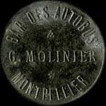 Jeton de ncessit de 20 centimes de Bar des Autobus - G. Molinier  Montpellier (34000 - Hrault) - revers