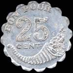 Jeton de ncessit de 25 centimes de Caf de France  Montpellier (34000 - Hrault) - revers