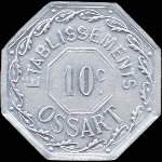 Jeton de ncessit de 10 centimes de Etablissements Ossart  Montpellier (34000 - Hrault) - avers