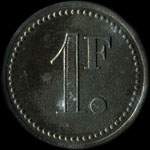 Jeton de ncessit de 1 franc de Grand Caf de France  Montpellier (34000 - Hrault) - revers
