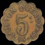 Jeton de ncessit de 5 centimes de Jeton Quercy  Montpellier (34000 - Hrault) - avers