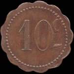 Jeton de ncessit de 10 centimes en cuivre de Jeton Quercy  Montpellier (34000 - Hrault) - revers