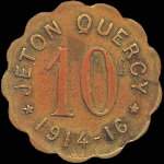 Jeton de ncessit de 10 centimes en laiton de Jeton Quercy  Montpellier (34000 - Hrault) - avers