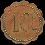 Jeton de ncessit de 10 centimes en laiton de Jeton Quercy  Montpellier (34000 - Hrault) - revers