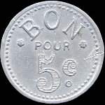Jeton de ncessit de 5 centimes de Mercerie Lyonnaise  Montpellier (34000 - Hrault) type 2 - revers