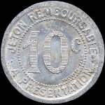 Jeton de ncessit de 10 centimes de Mercerie Lyonnaise  Montpellier (34000 - Hrault) type 1 - revers