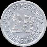 Jeton de ncessit de 25 centimes de Mercerie Lyonnaise  Montpellier (34000 - Hrault) type 1 - revers