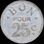 Jeton de ncessit de 25 centimes de Mercerie Lyonnaise  Montpellier (34000 - Hrault) type 2 - revers