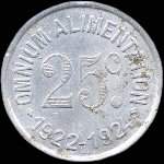 Jeton de ncessit de 25 centimes de Omnium Alimentation  Montpellier (34000 - Hrault) - avers