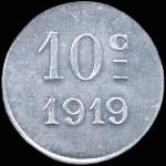 Jeton de 10 centimes 1919 mis par la Ville de Montral (11290 - Aude) - revers