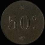 Jeton de 50 centimes mis par Grandvilliers - Pain - Viande - Bonneterie  Mormant (77720 - Seine-et-Marne) - revers